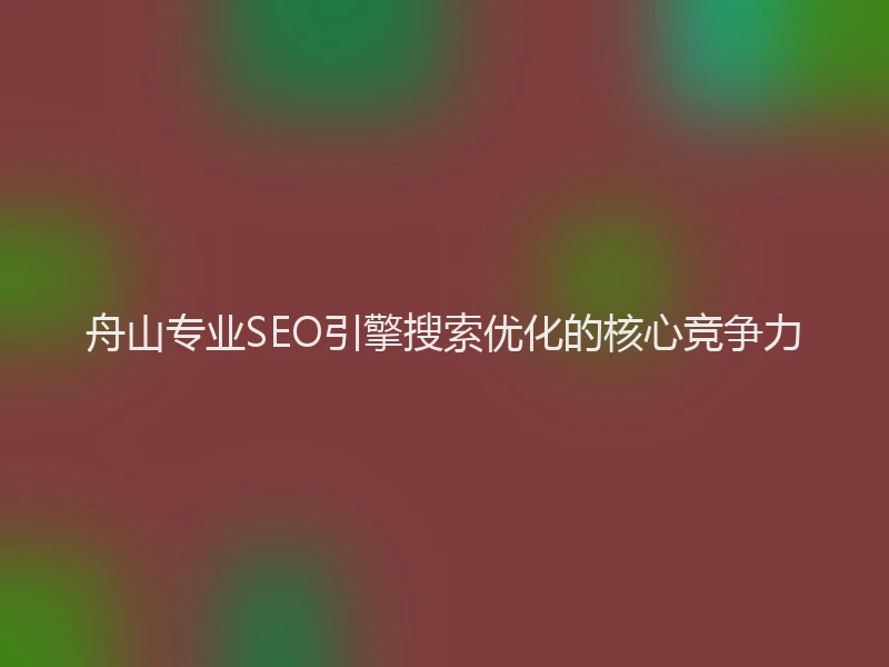 舟山专业SEO引擎搜索优化的核心竞争力