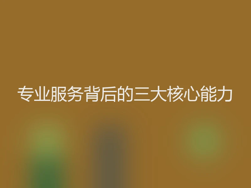 专业服务背后的三大核心能力