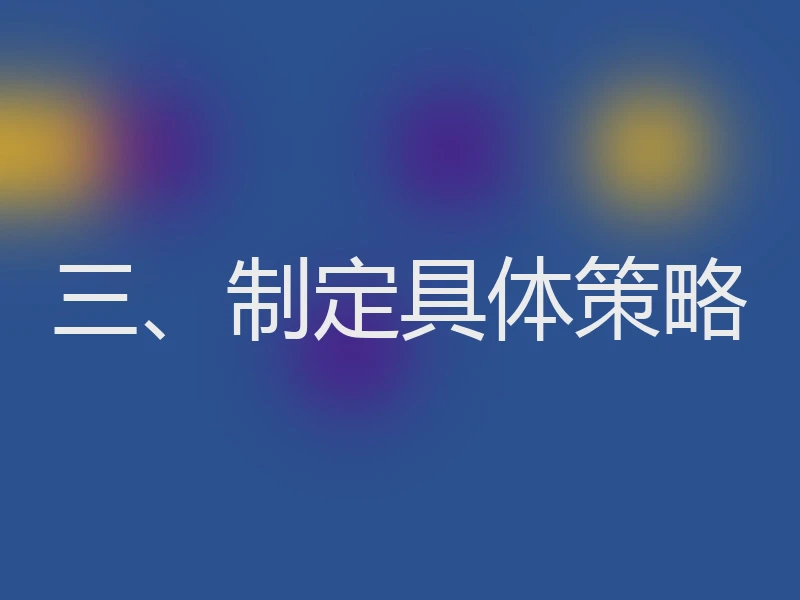 三、制定具体策略