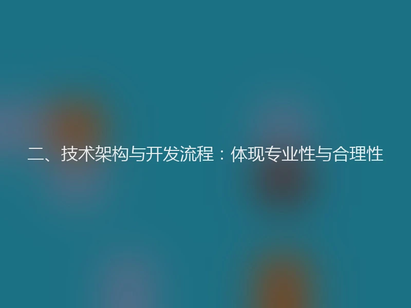 二、技术架构与开发流程：体现专业性与合理性