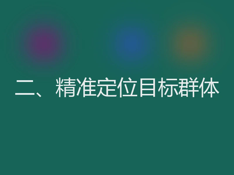 二、精准定位目标群体