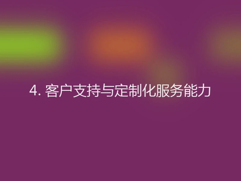 4. 客户支持与定制化服务能力