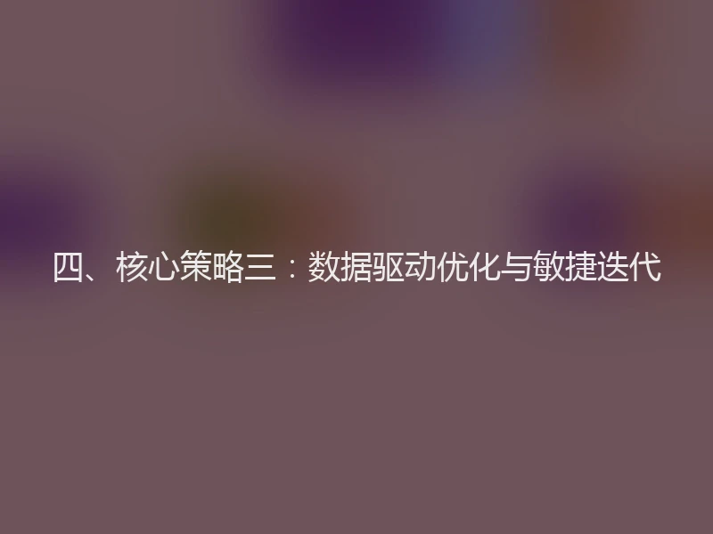 四、核心策略三：数据驱动优化与敏捷迭代