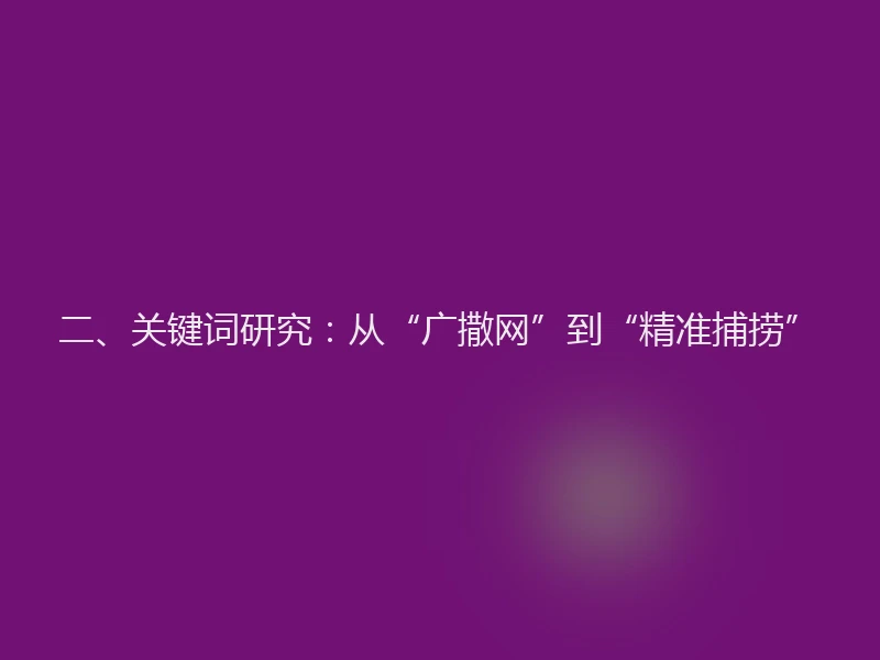 二、关键词研究：从“广撒网”到“精准捕捞”