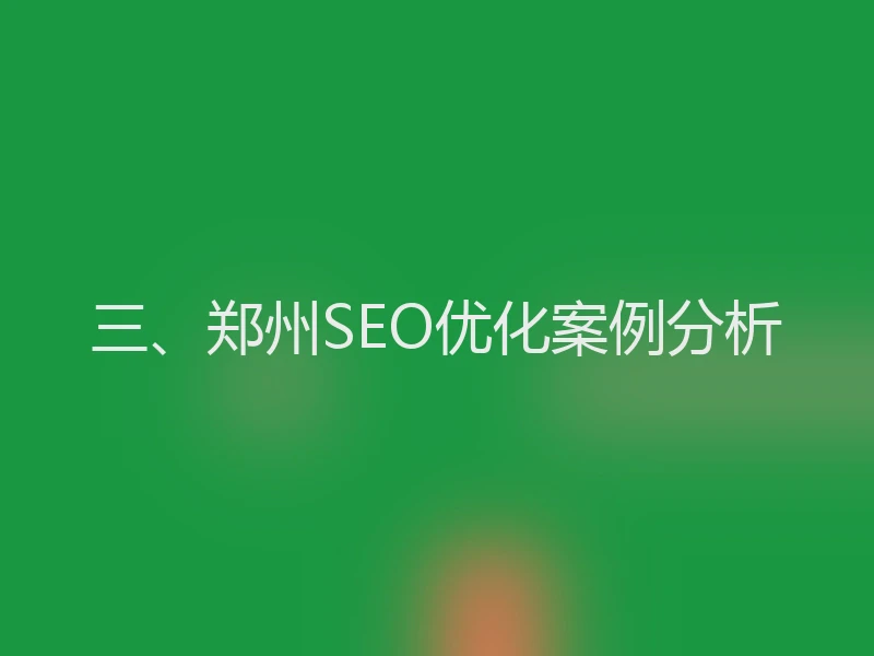 三、郑州SEO优化案例分析