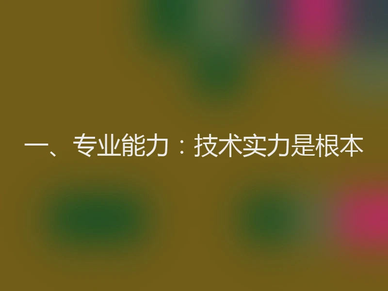 一、专业能力：技术实力是根本