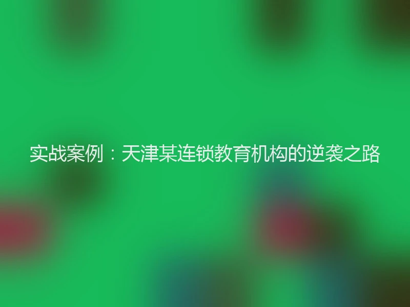 实战案例:天津某连锁教育机构的逆袭之路