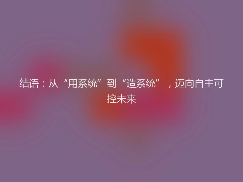结语：从“用系统”到“造系统”，迈向自主可控未来