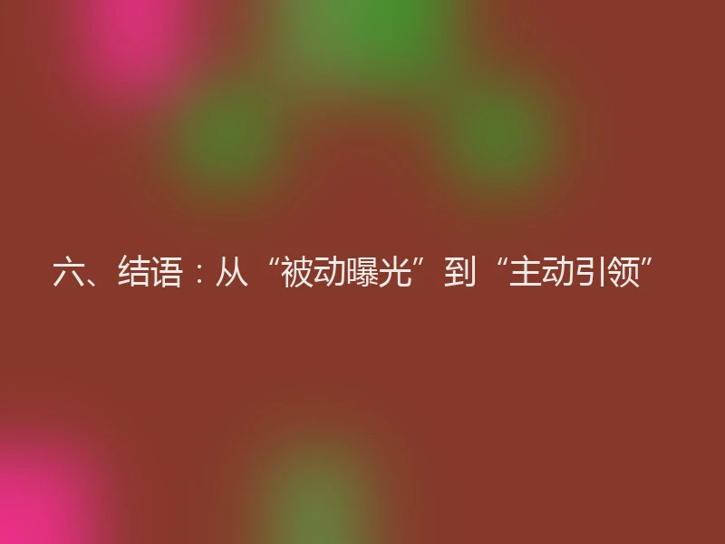 六、结语：从“被动曝光”到“主动引领”