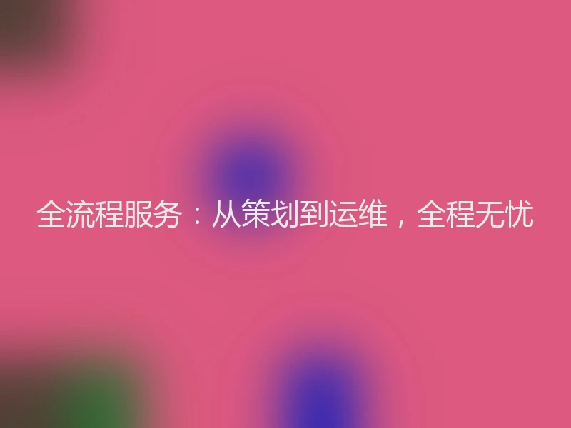 全流程服务：从策划到运维，全程无忧