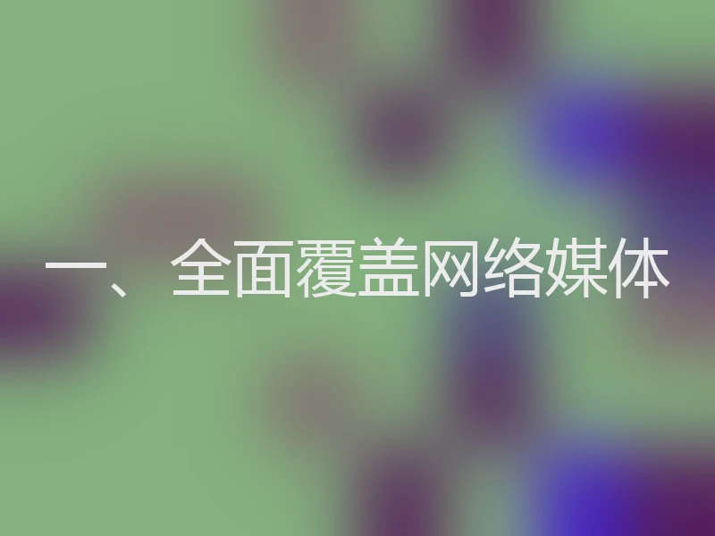 一、全面覆盖网络媒体