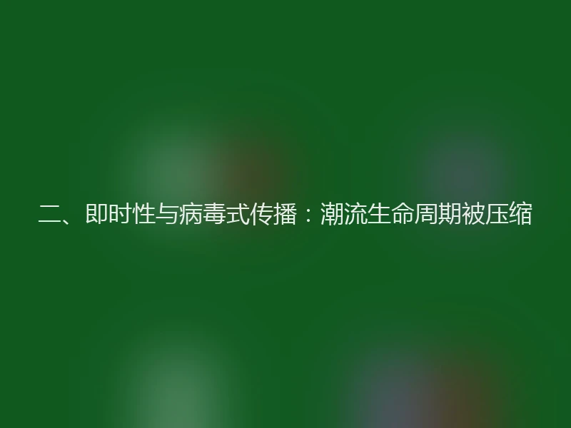 二、即时性与病毒式传播：潮流生命周期被压缩