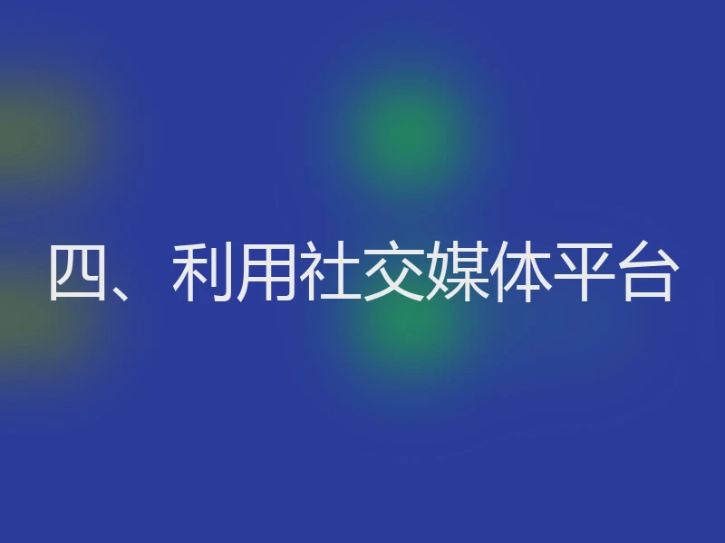 四、利用社交媒体平台