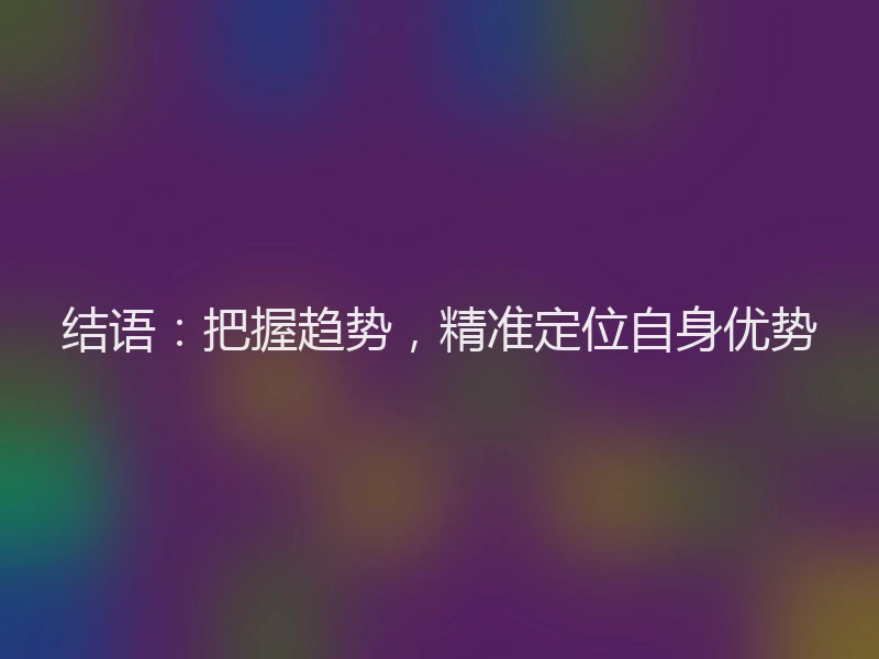结语：把握趋势，精准定位自身优势