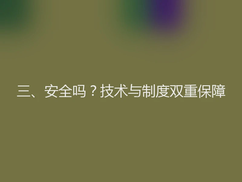 三、安全吗？技术与制度双重保障