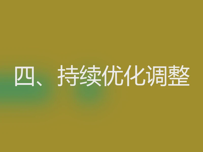 四、持续优化调整