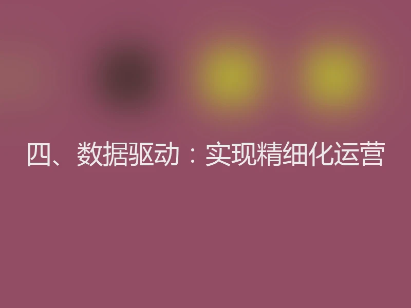 四、数据驱动：实现精细化运营
