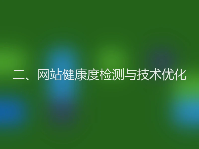 二、网站健康度检测与技术优化