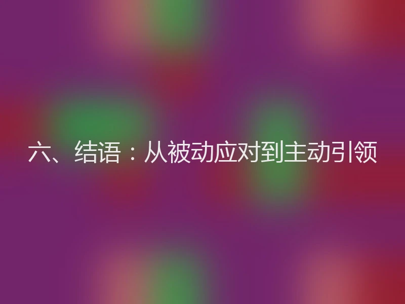 六、结语：从被动应对到主动引领