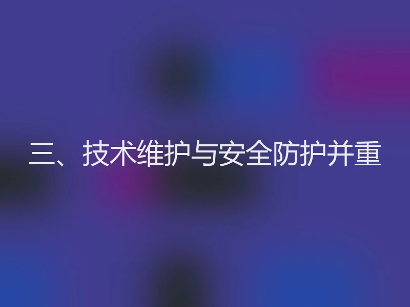 三、技术维护与安全防护并重