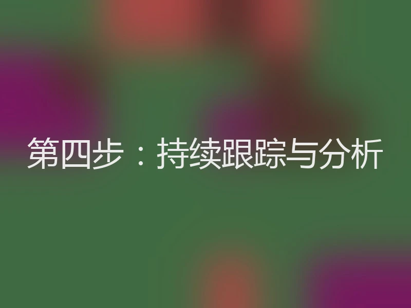 第四步：持续跟踪与分析