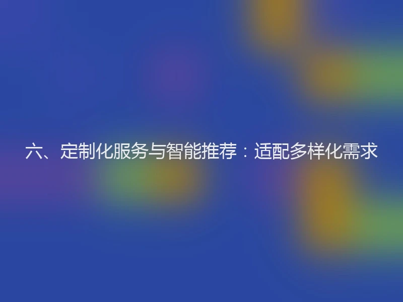 六、定制化服务与智能推荐：适配多样化需求