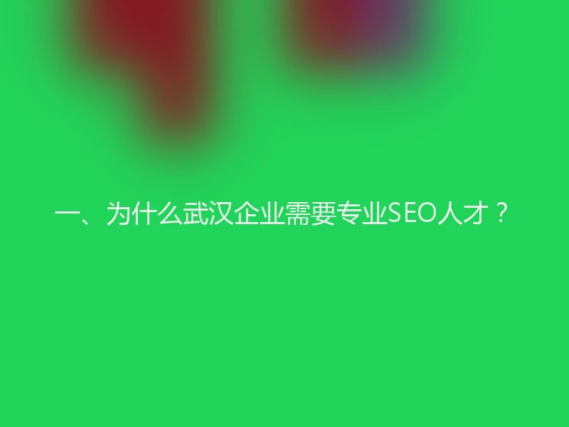 一、为什么武汉企业需要专业SEO人才？