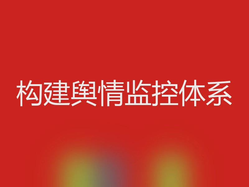 构建舆情监控体系
