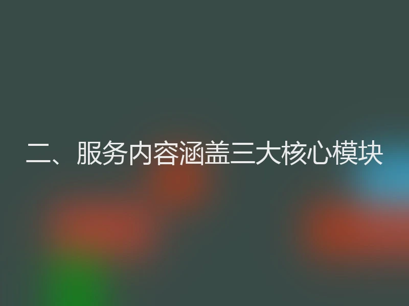 二、服务内容涵盖三大核心模块
