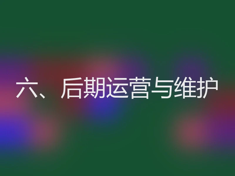 六、后期运营与维护