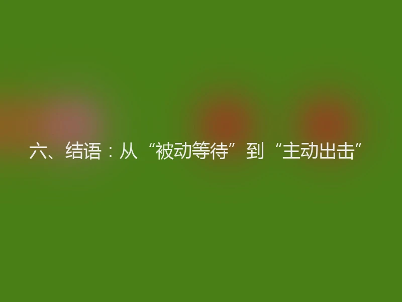 六、结语：从“被动等待”到“主动出击”