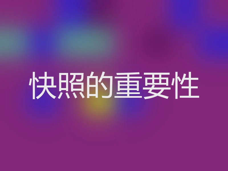 快照的重要性