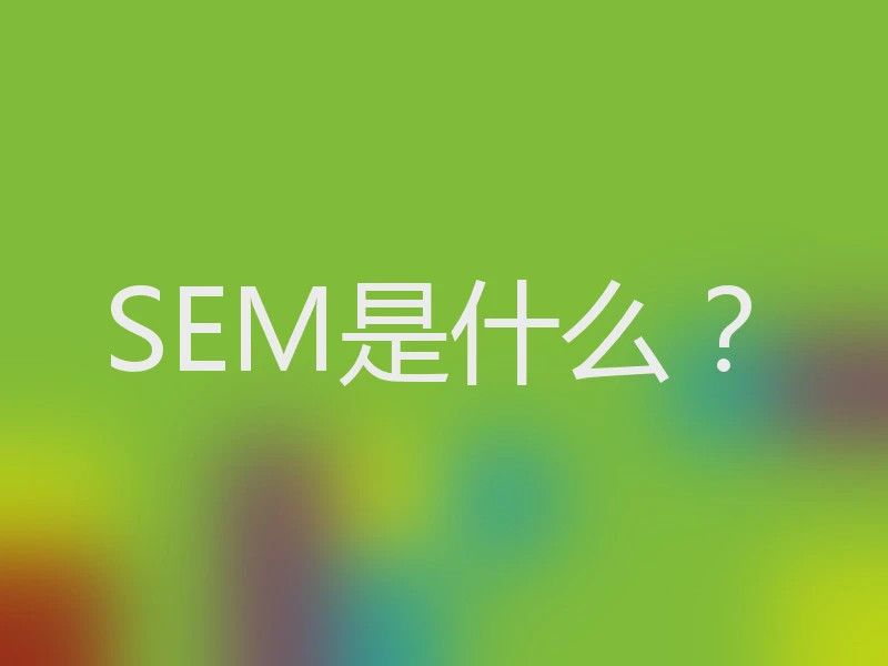 SEM是什么？