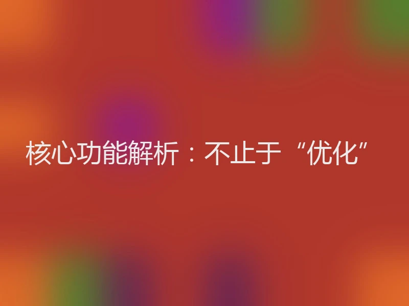 核心功能解析：不止于“优化”