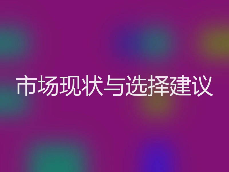 市场现状与选择建议