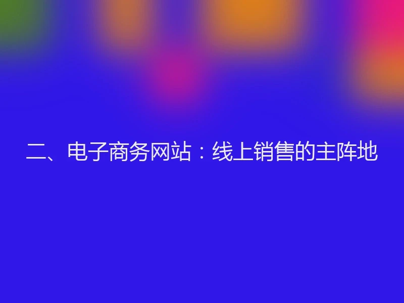 二、电子商务网站:线上销售的主阵地