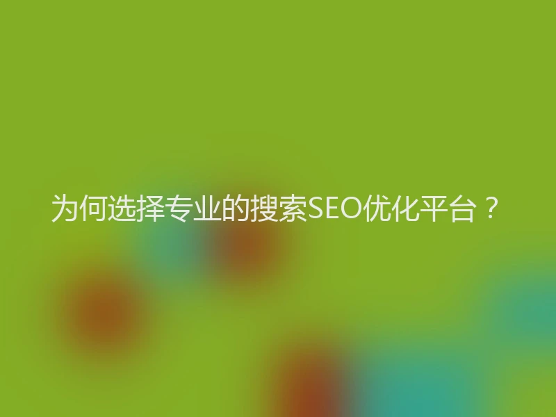 为何选择专业的搜索SEO优化平台?