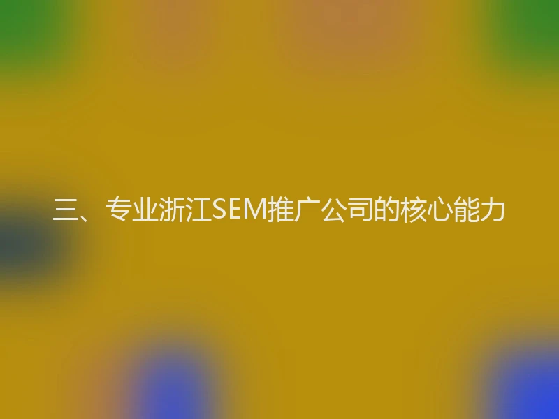 三、专业浙江SEM推广公司的核心能力