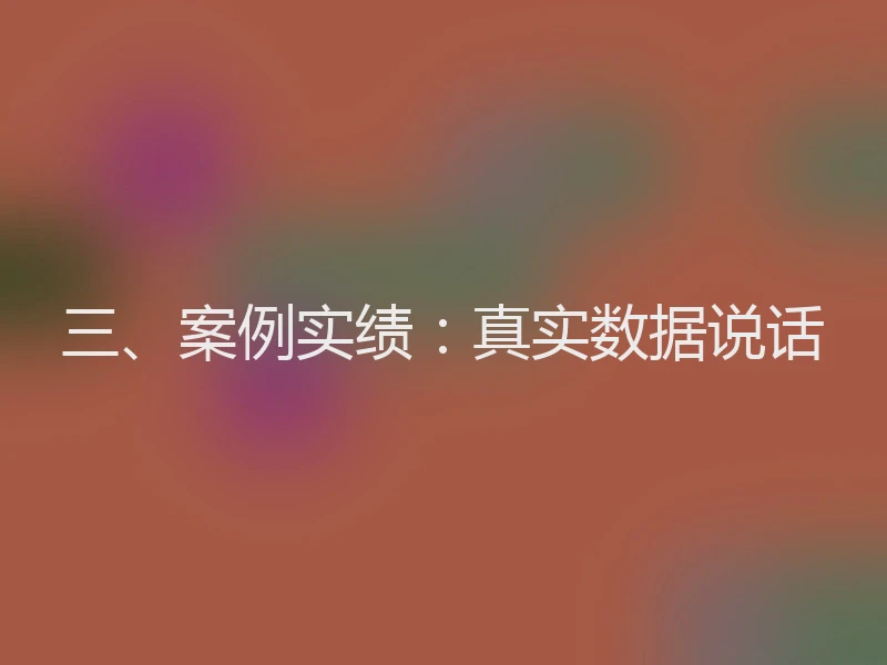 三、案例实绩：真实数据说话