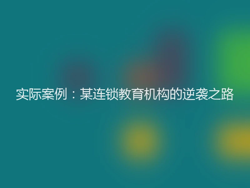 实际案例：某连锁教育机构的逆袭之路