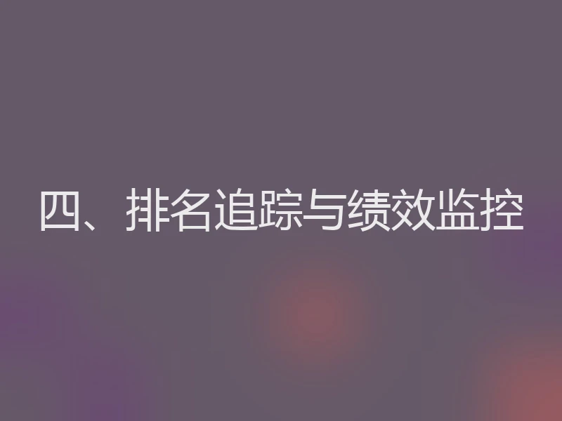 四、排名追踪与绩效监控
