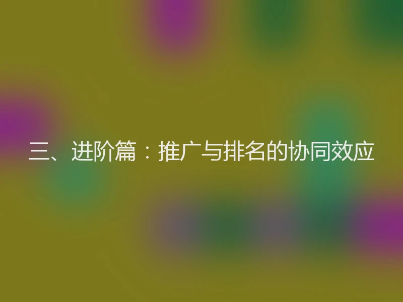 三、进阶篇：推广与排名的协同效应