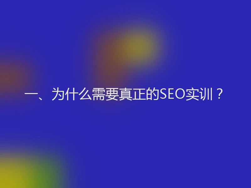 一、为什么需要真正的SEO实训？