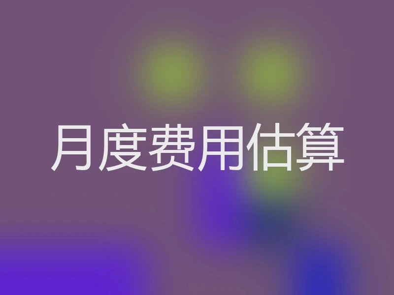月度费用估算