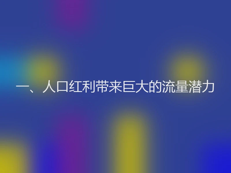 一、人口红利带来巨大的流量潜力