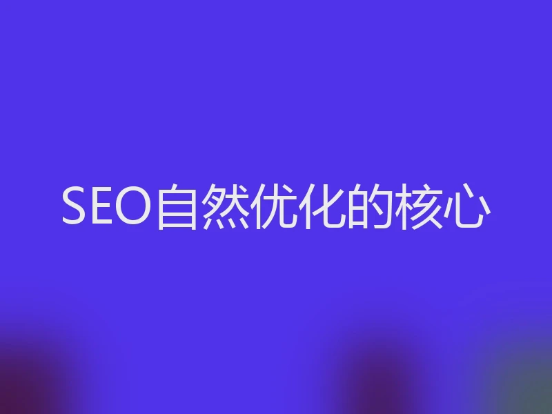SEO自然优化的核心