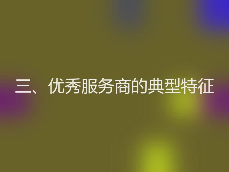 三、优秀服务商的典型特征