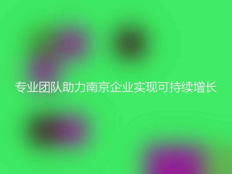 专业团队助力南京企业实现可持续增长