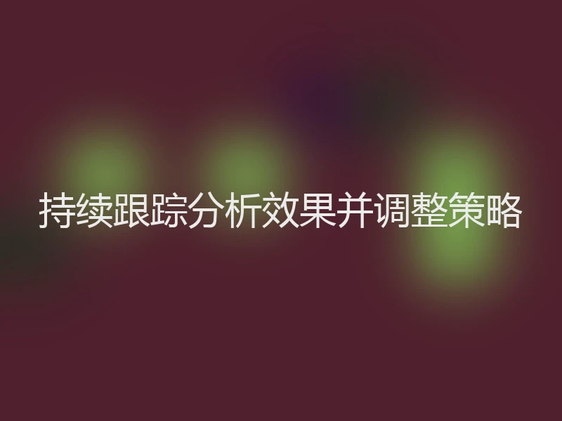 持续跟踪分析效果并调整策略