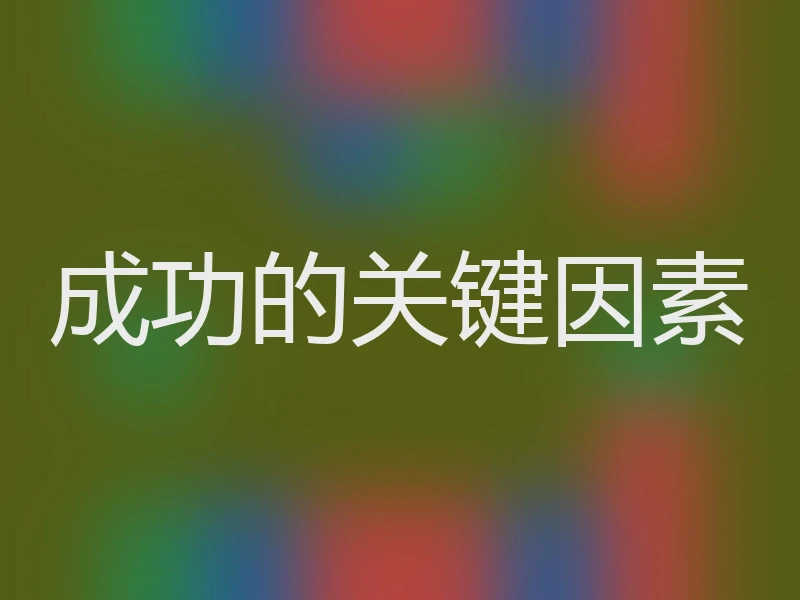 成功的关键因素